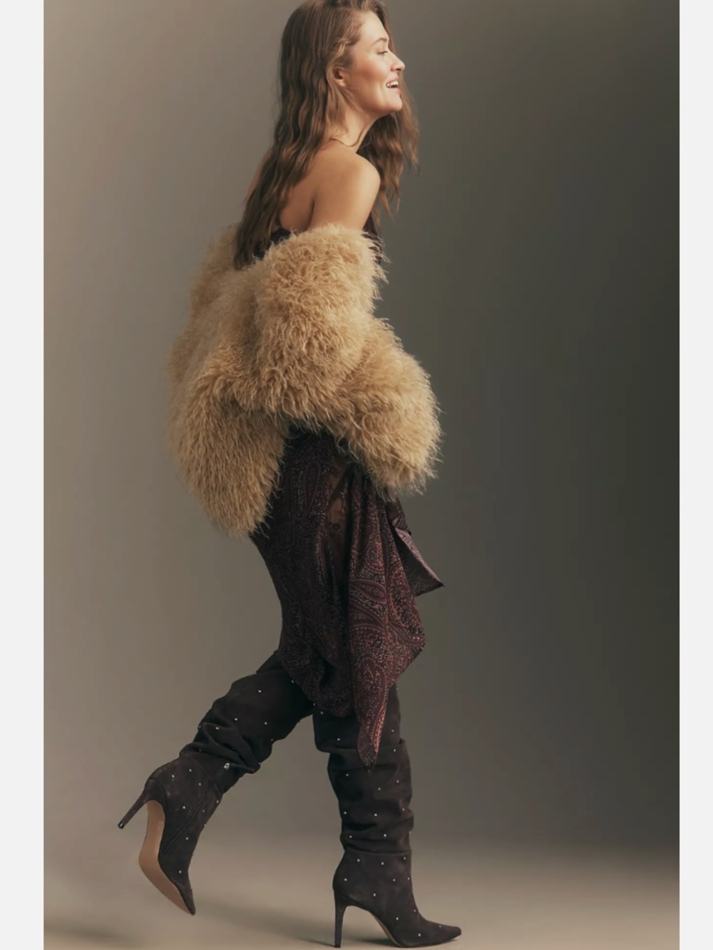 NWT ANTHROPOLOGIE STUDDED SCRUNCH TALL BOOTS